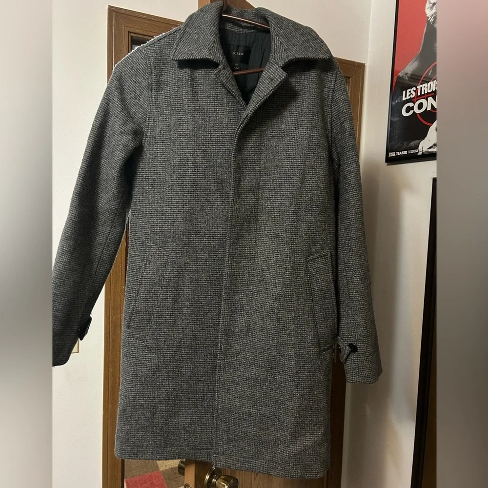 J. Crew Gray Wool Blend Single-Breasted Overcoat
